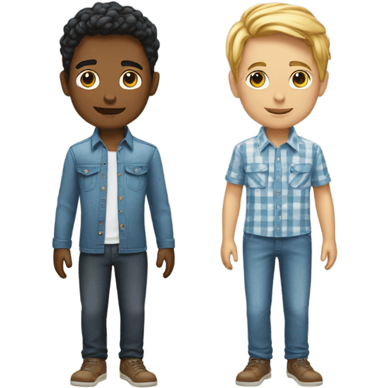 two boys in stylish shirts emoji