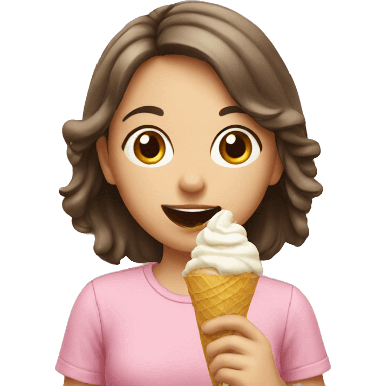 Girl eating icecream emoji