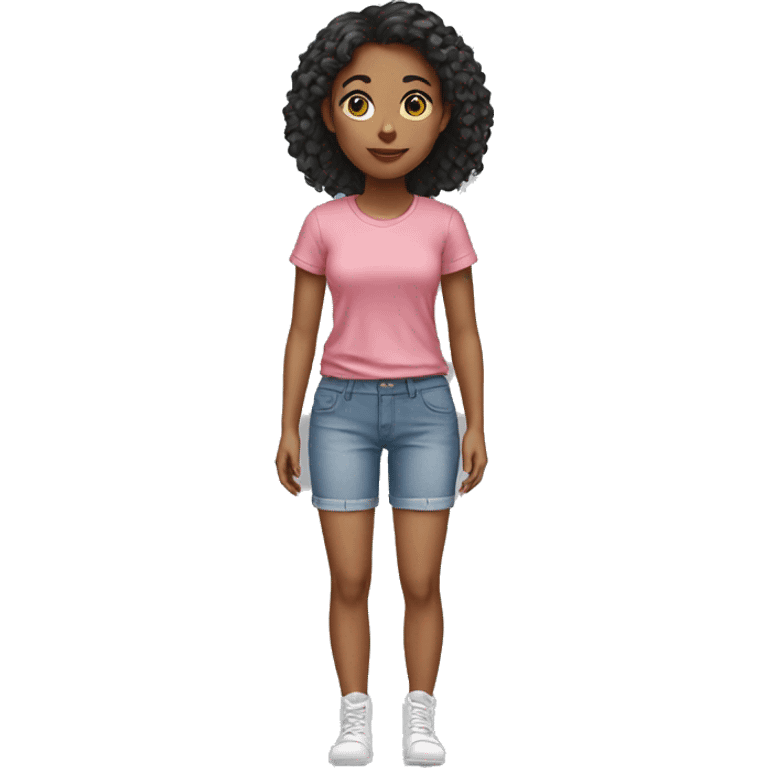 Girl wearing shorts and tshirt emoji