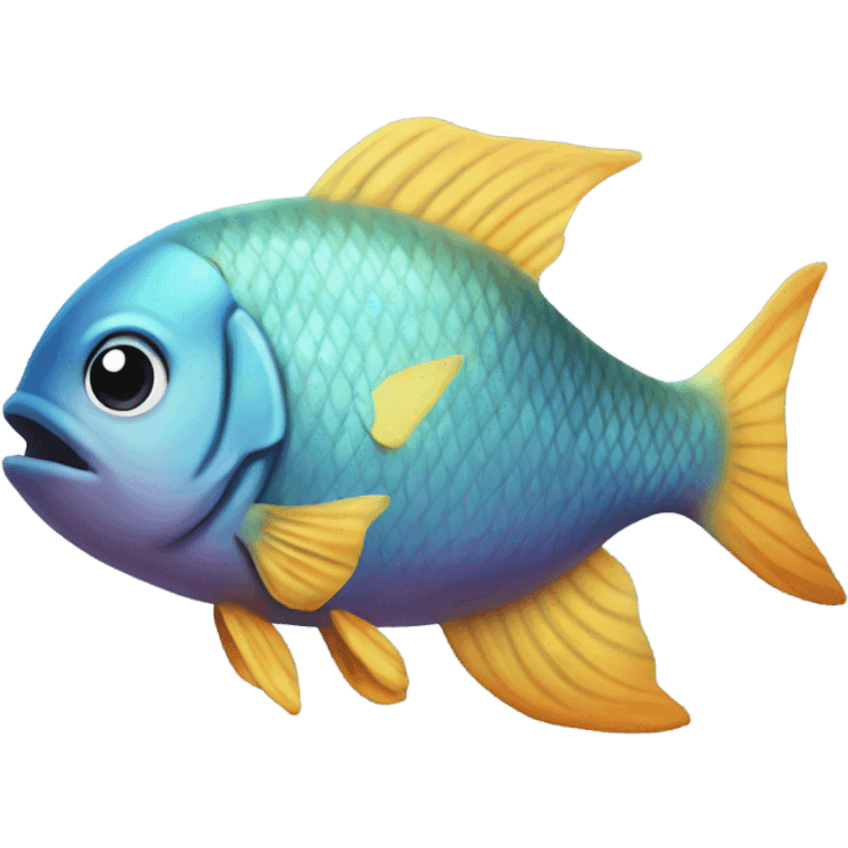 A fish with a Pisces sign emoji