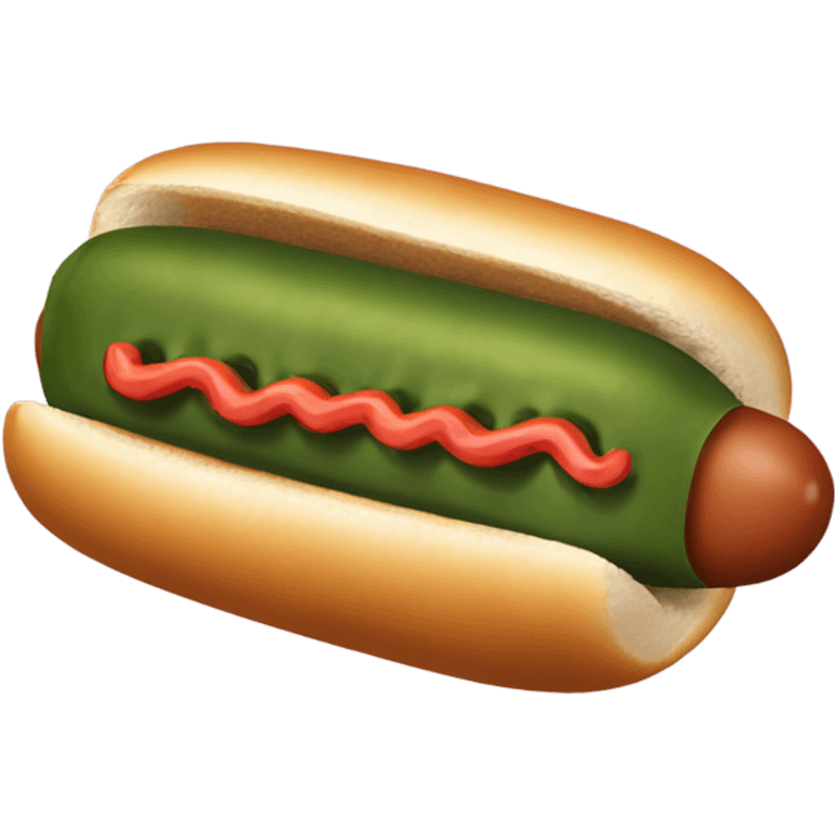 A pickle hot dog  emoji