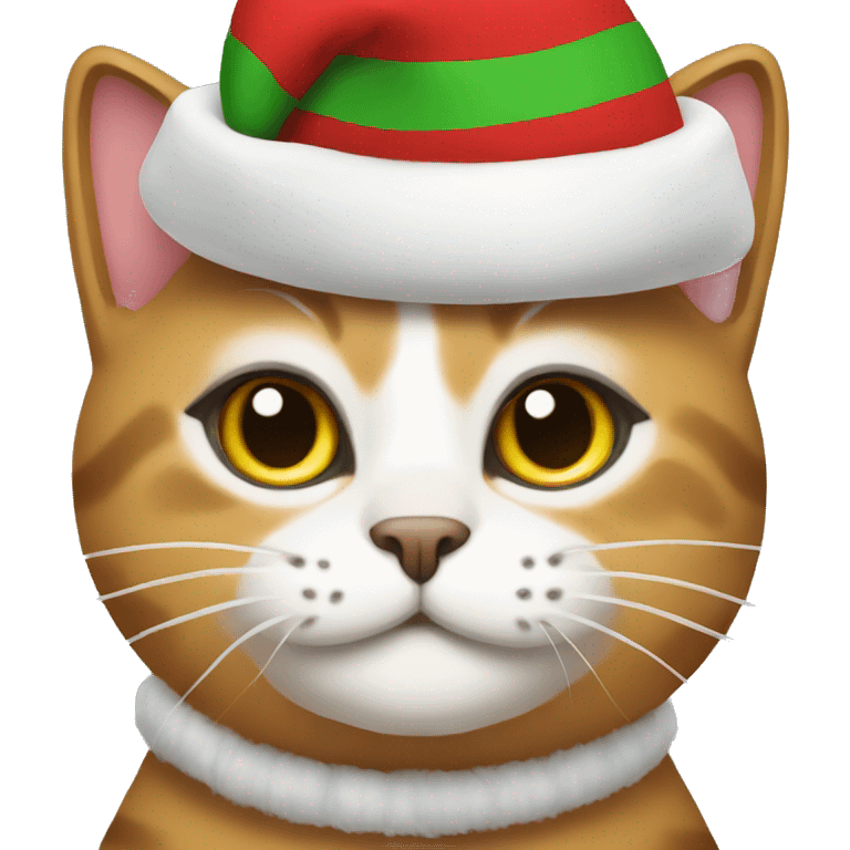 cat in a christmas hat emoji