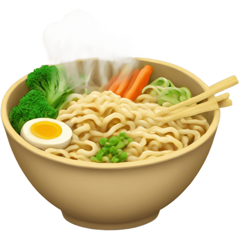 Steaming Ramen noodles with vegetables  emoji