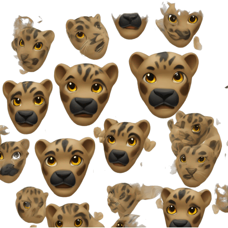 Hart whit panther print emoji