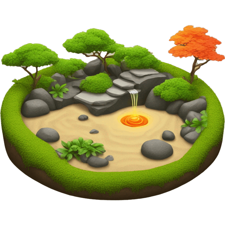  A zen garden made in a lava enviorment emoji