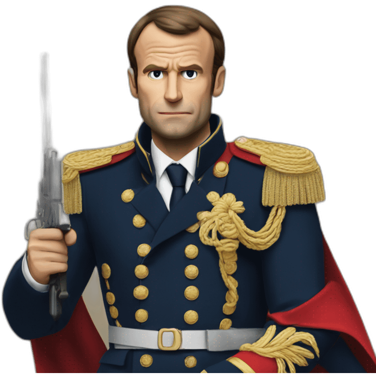 macron qui tient une arme emoji