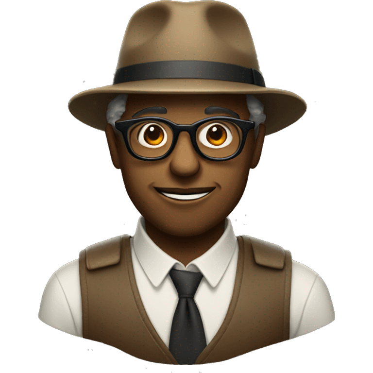 creative storyteller with hat and glasses emoji