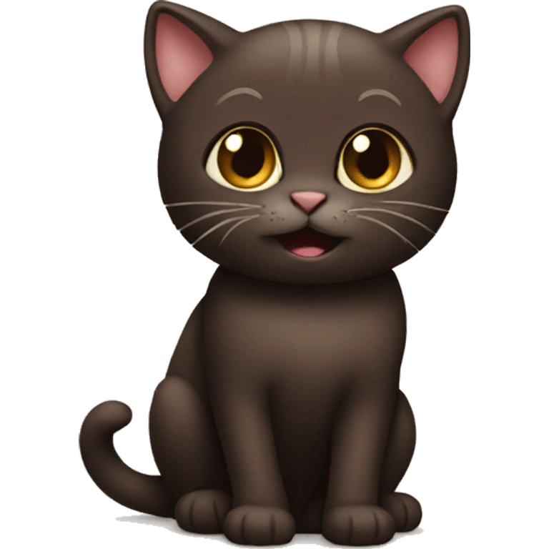 dark brown adorable cat emoji