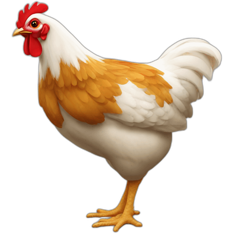 Un poulet qui mange du poulet emoji