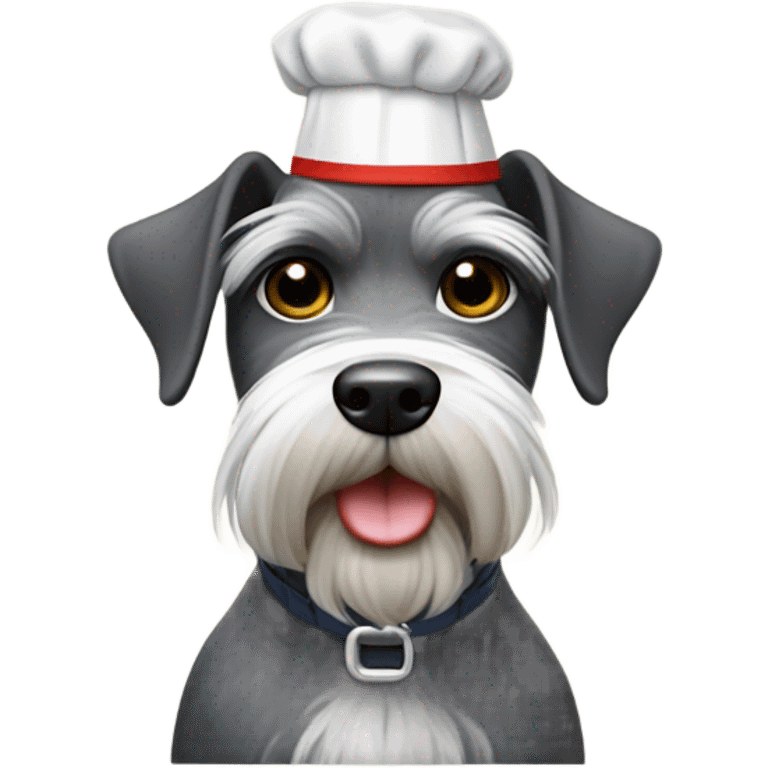 Schnauzar con un gorro de cocina emoji