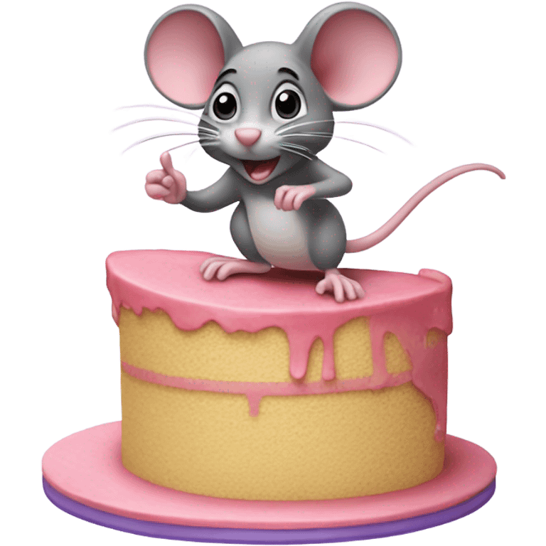 Mouse surfing on a cake  emoji