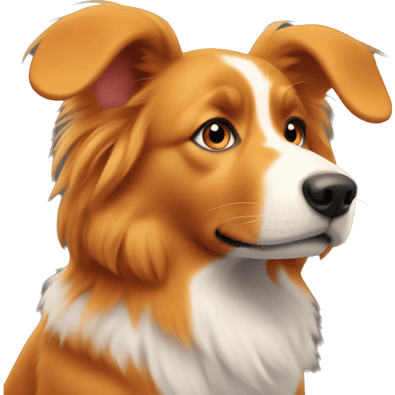 Medium Orange dog with fluffy tail and hanging ears emoji