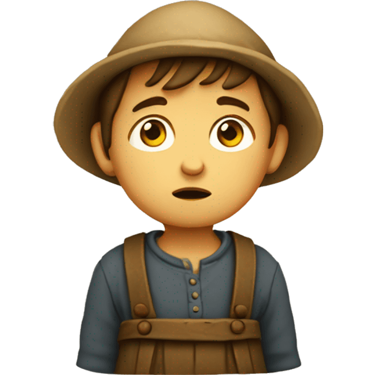 Sad European peasant child emoji