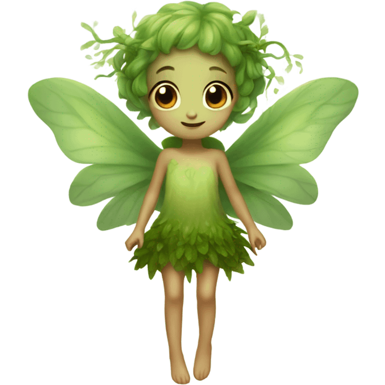 Dainty cute moss fairy with cute wings  emoji