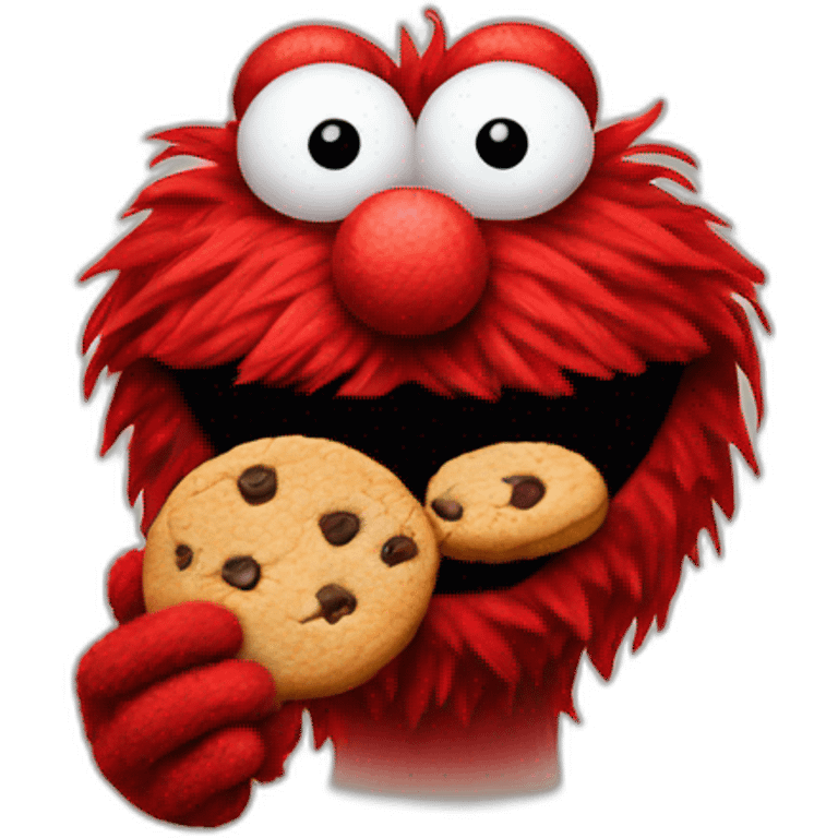 Red Muppet eating cookie emoji