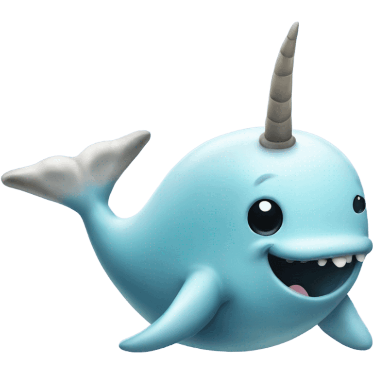 Crazy narwhal with three horns  emoji