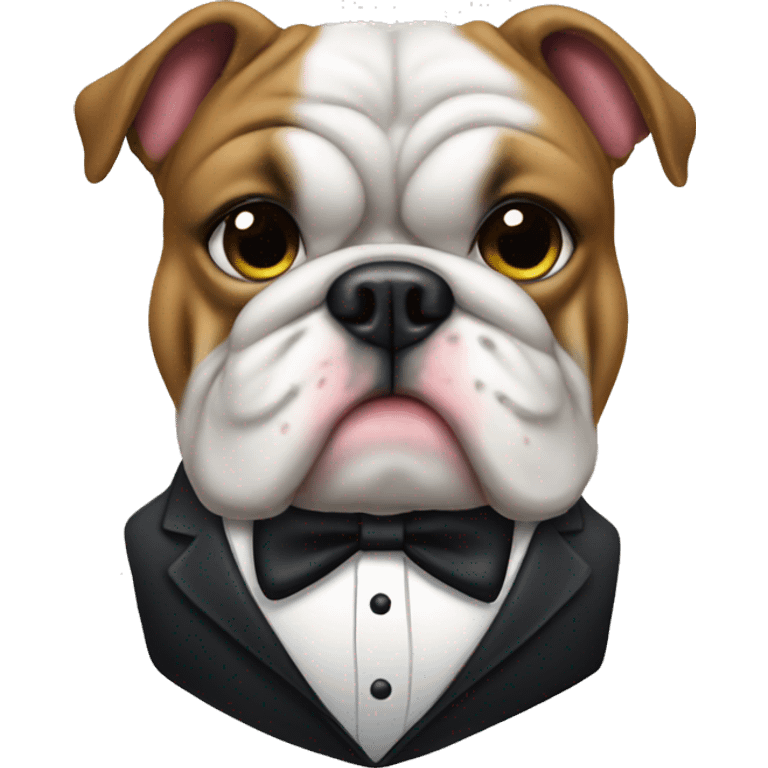 Bulldog wearing a tuxedo emoji