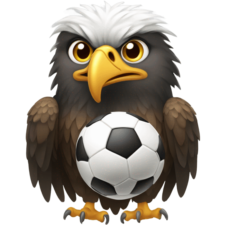 Eagle with a soccer ball emoji