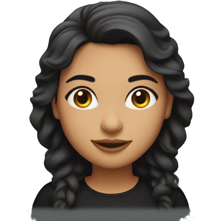 Curvy Hispanic woman in black emoji