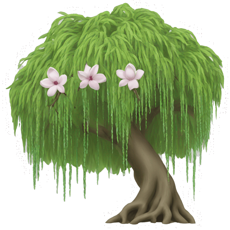 weeping willow and a magnolia tree combined  emoji