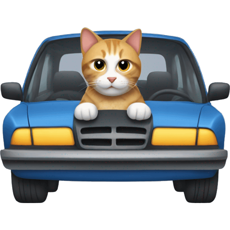 A cat sitting in a car emoji