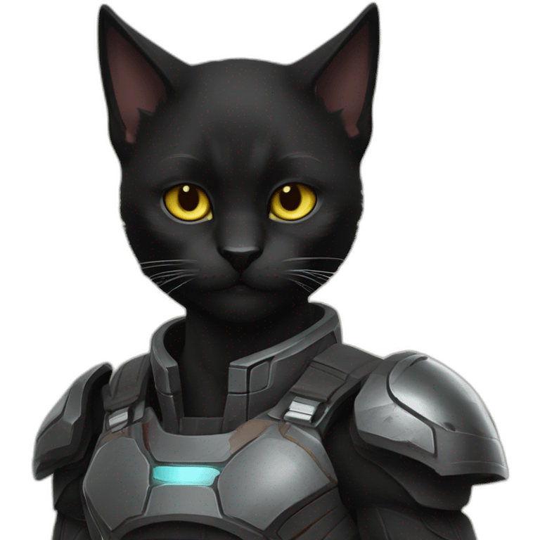 black cat inspiration kratos from Halo master chief emoji