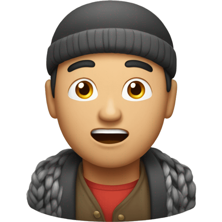 Kyrgyz man have a surprised emoji