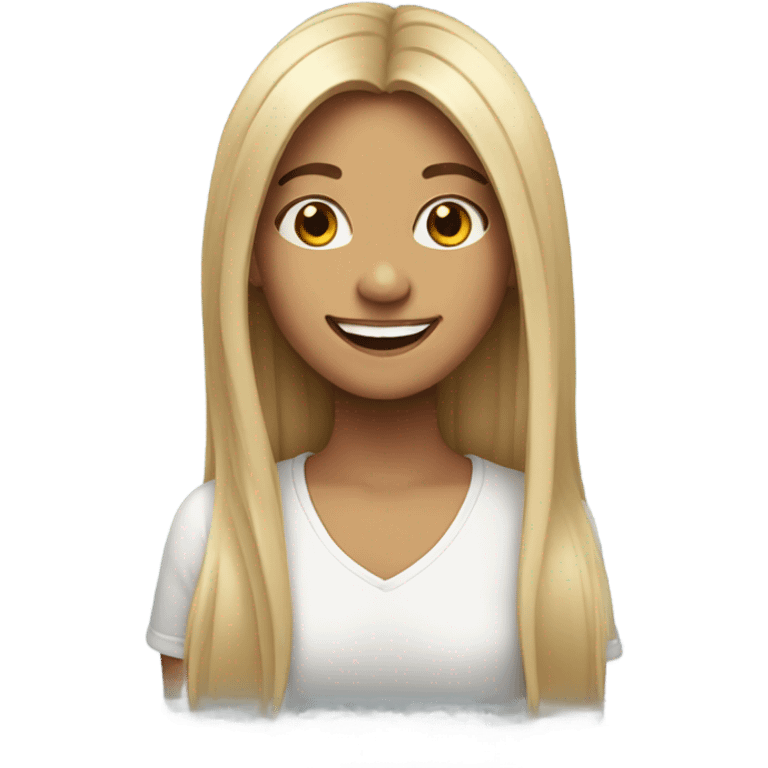 smiling girl with long hair emoji