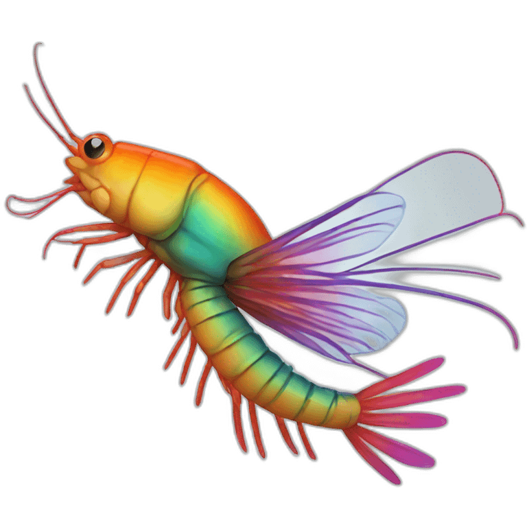 Rainbow shrimp emoji