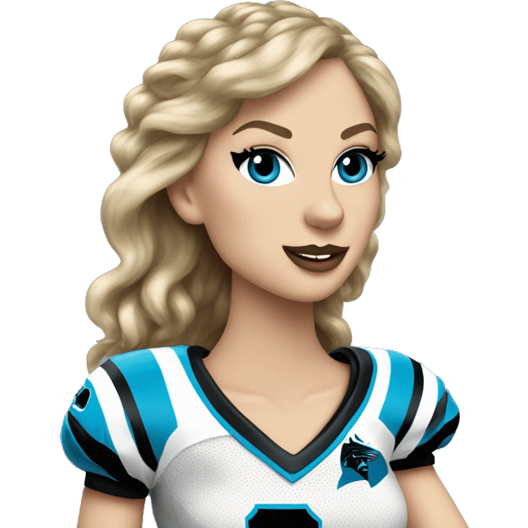 Taylor swift in Carolina panthers jersey emoji