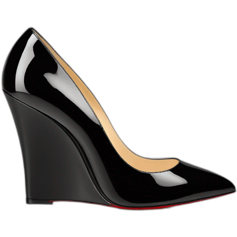 WEDGE heel LOUBOUTIN black PATENT emoji