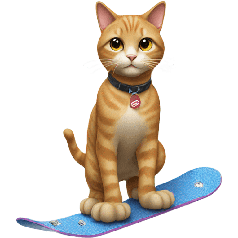 A cat on a snowboard emoji