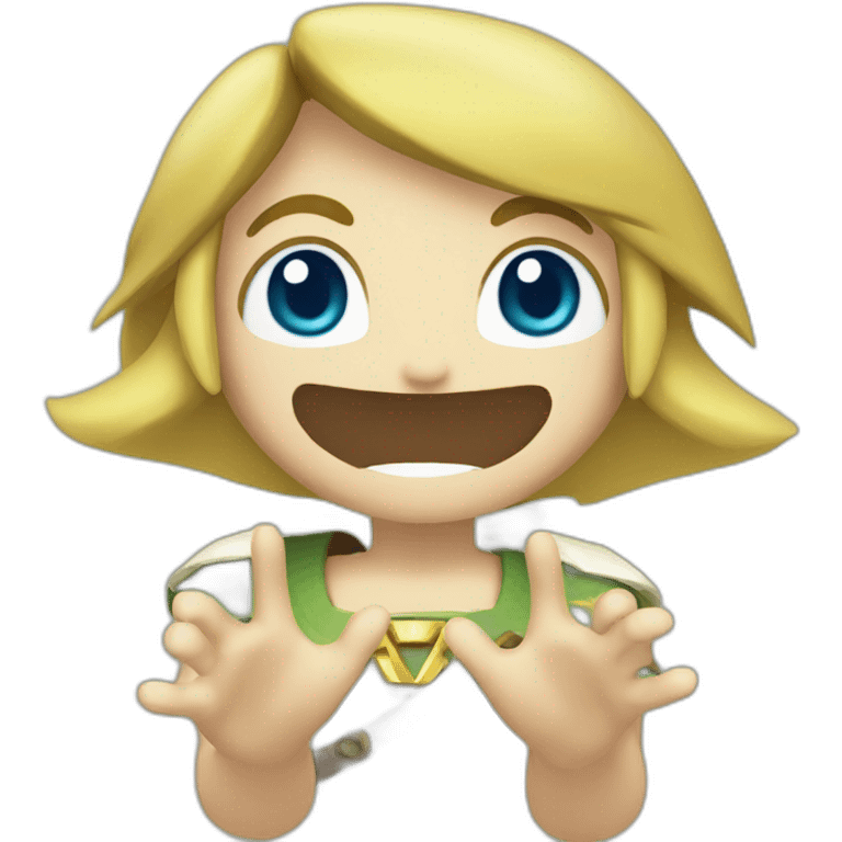 link zelda smiling face with open hands emoji