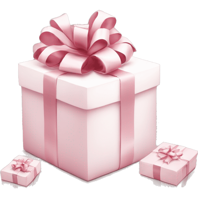 Light pink Christmas gifts under a white Christmas tree  emoji