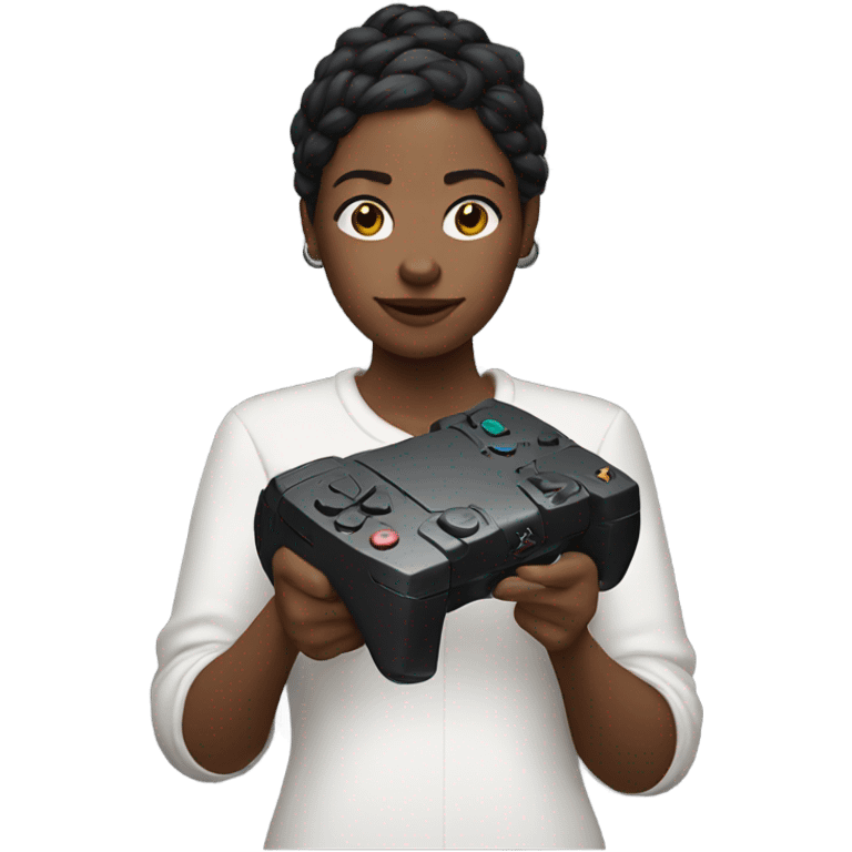 Woman playing ps 5 emoji