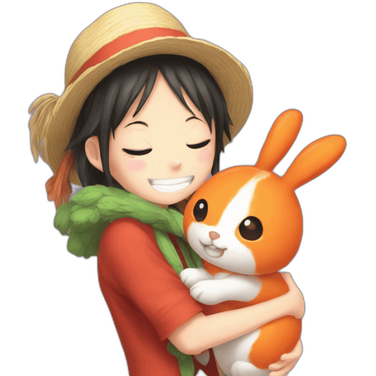 Luffy hug Carrot Rabbit girl emoji