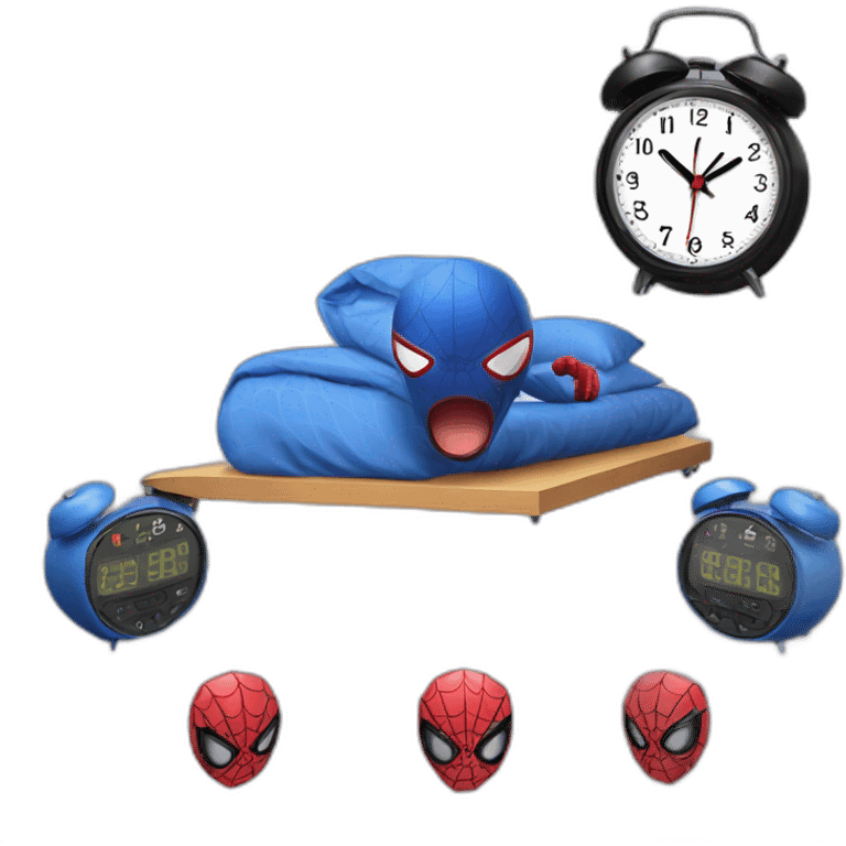 Funny spiderman alarm clock emoji