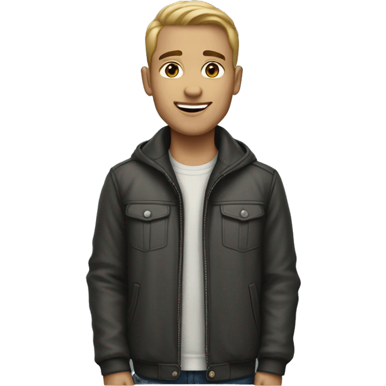 Light-skinned male in jacket emoji