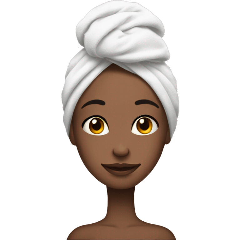 Girl doung her skincare in a punk towel emoji