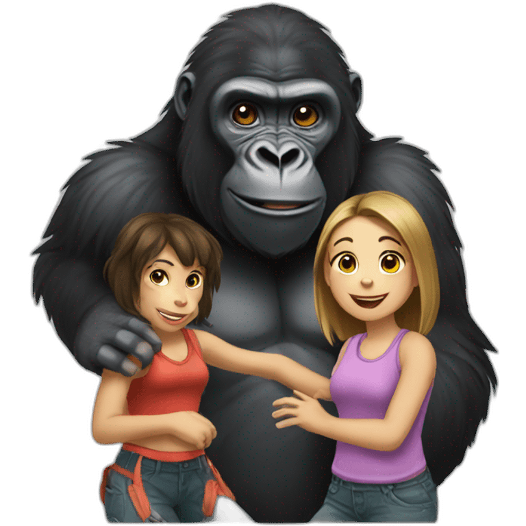 gorilla with girl emoji