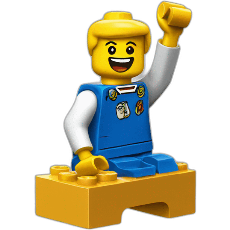 lego brick cheering emoji