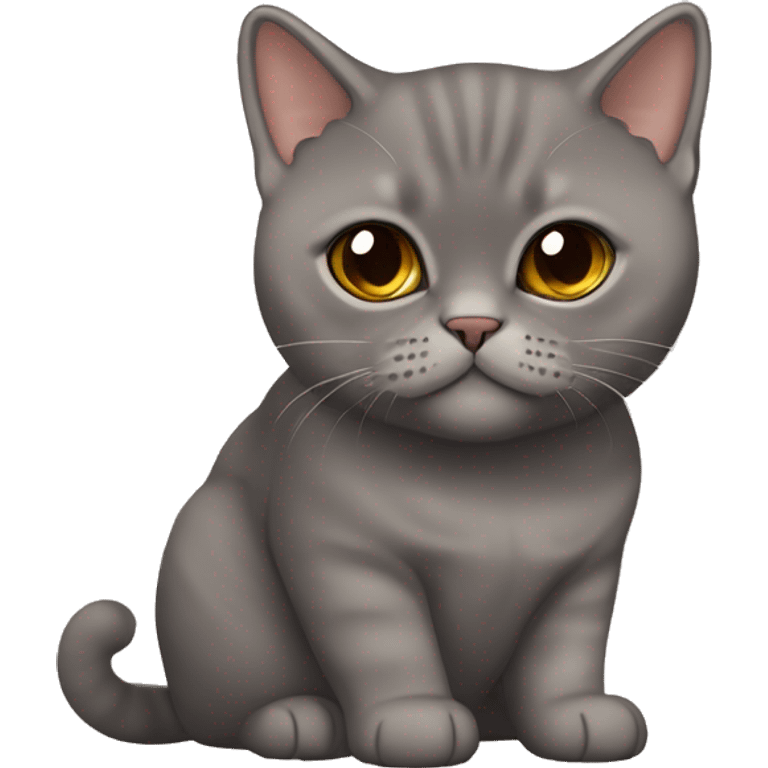 Choclate british shorthair with Brown eyes sitting  emoji