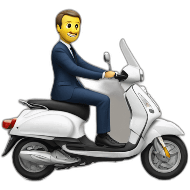 Macron on a scooter emoji