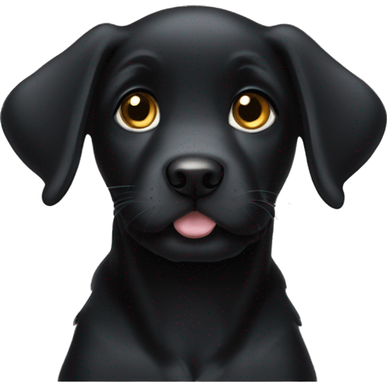 Black Labrador puppy layiny emoji