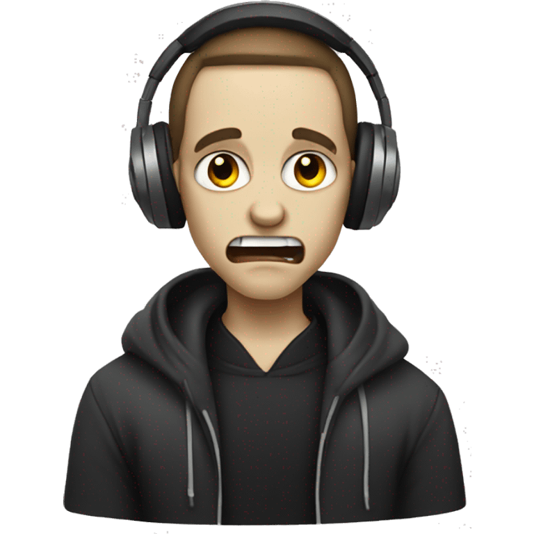 Vampire with headphones and hoodie emoji