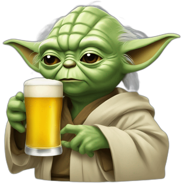 Yoda drinking beer emoji