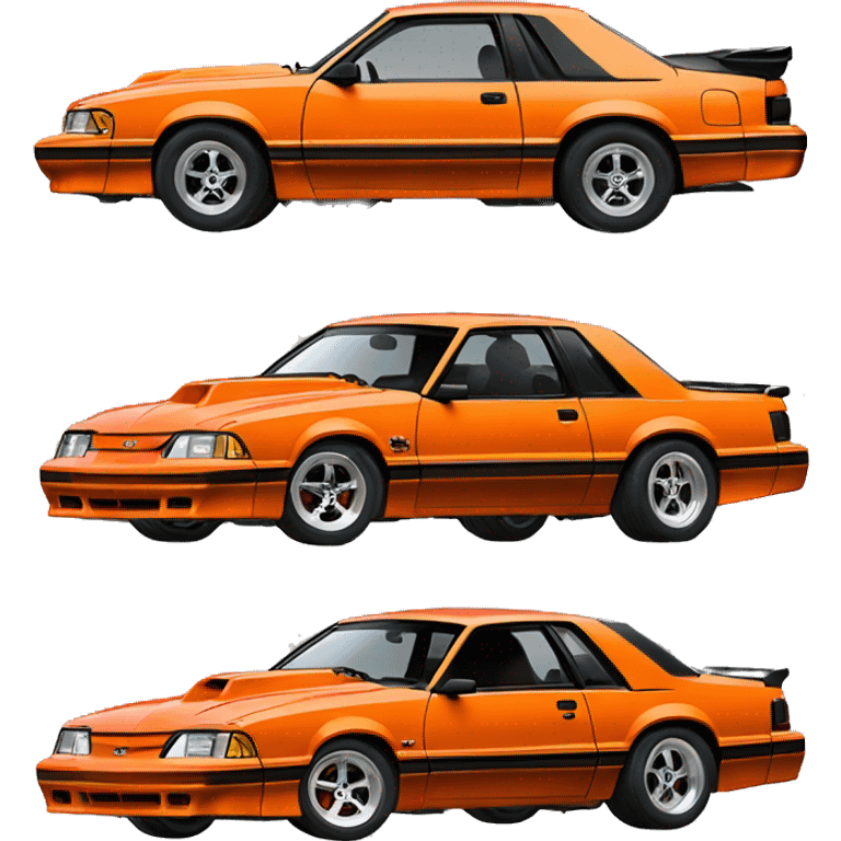 1989 foxbody mustang drag car orange emoji