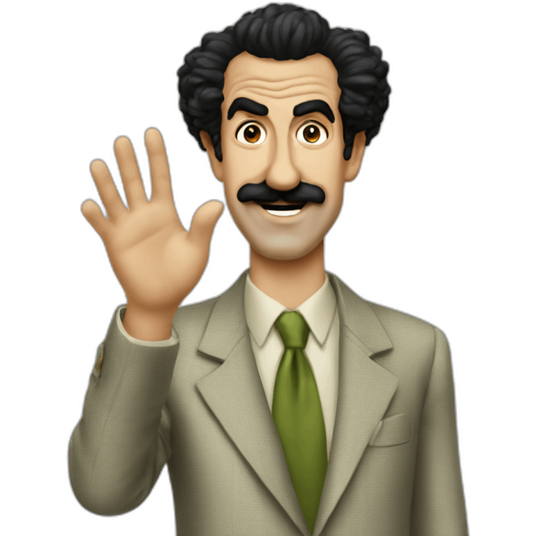 Borat waving emoji