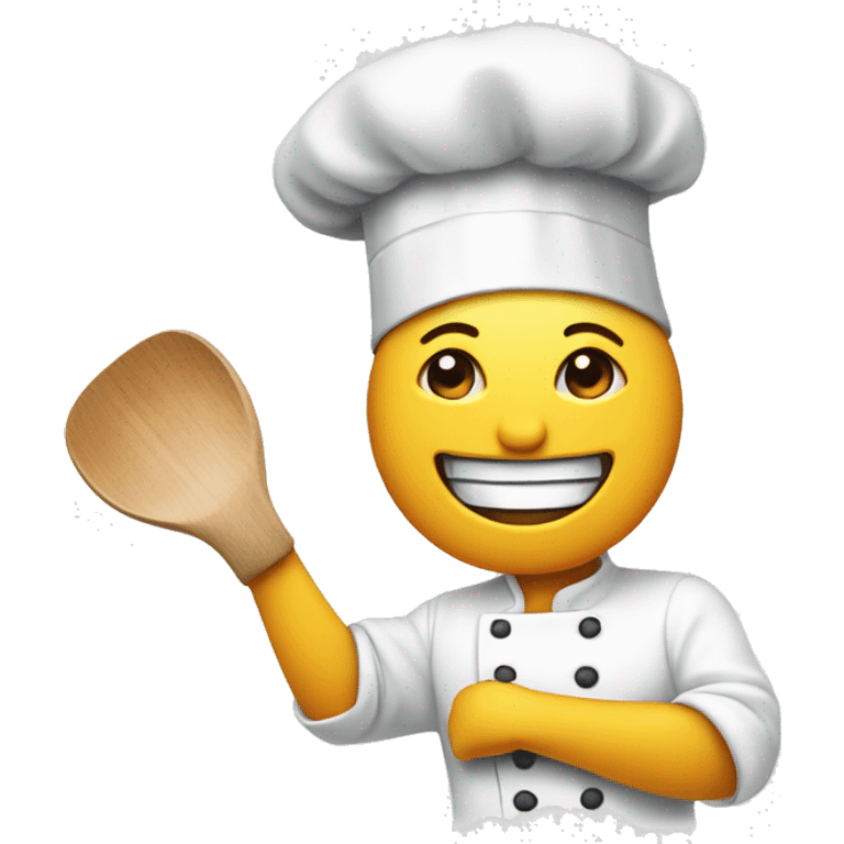 Smiley wearing a chef's hat, cooking with two hands emoji