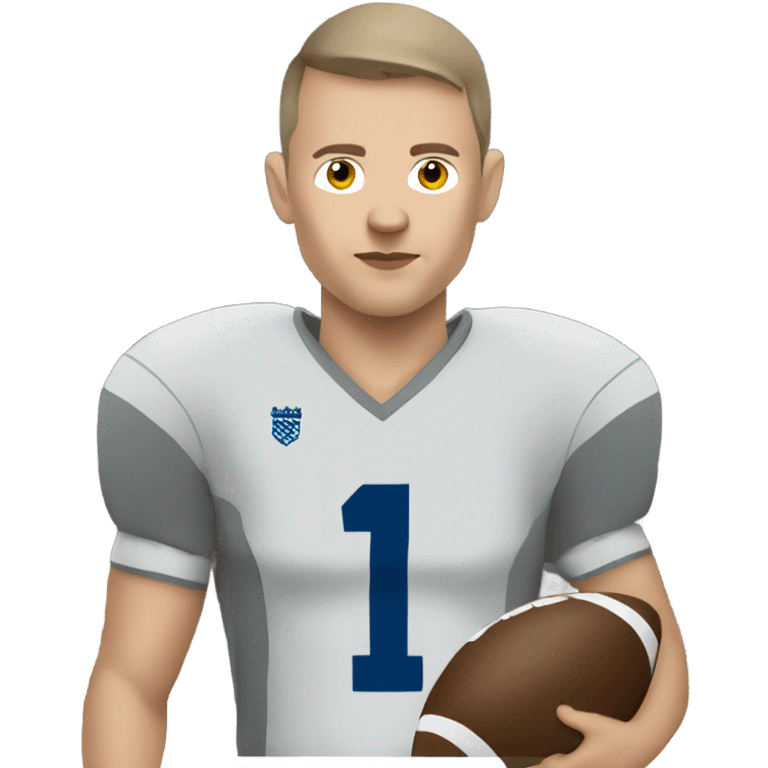 A Slavic football player playing big football in a gray uniform emoji